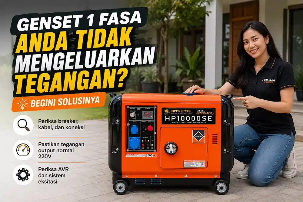 Cara Mengatasi Genset 1 Phase yang Tidak Mengeluarkan Tegangan