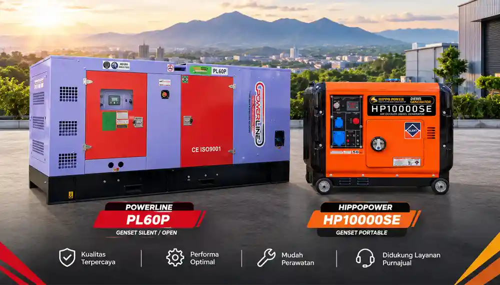 2 Rekomendasi Merek Genset Berkualitas: Hippopower dan Powerline
